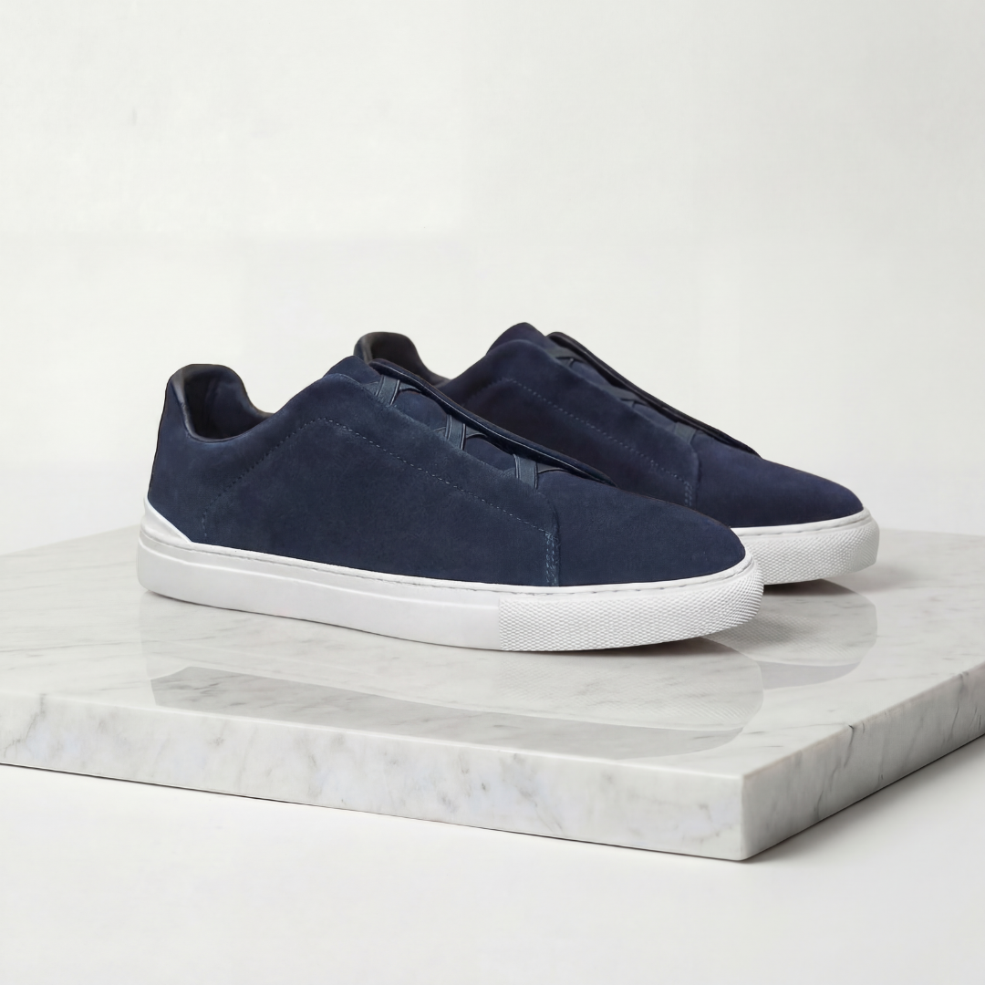 Homme Baskets Lacets Élastiques Bout Arrondi
