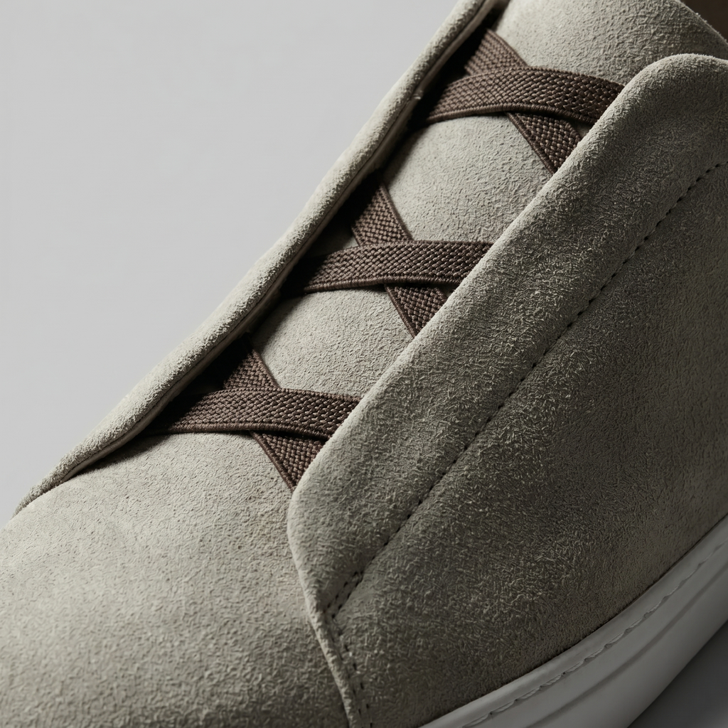 Homme Baskets Lacets Élastiques Bout Arrondi