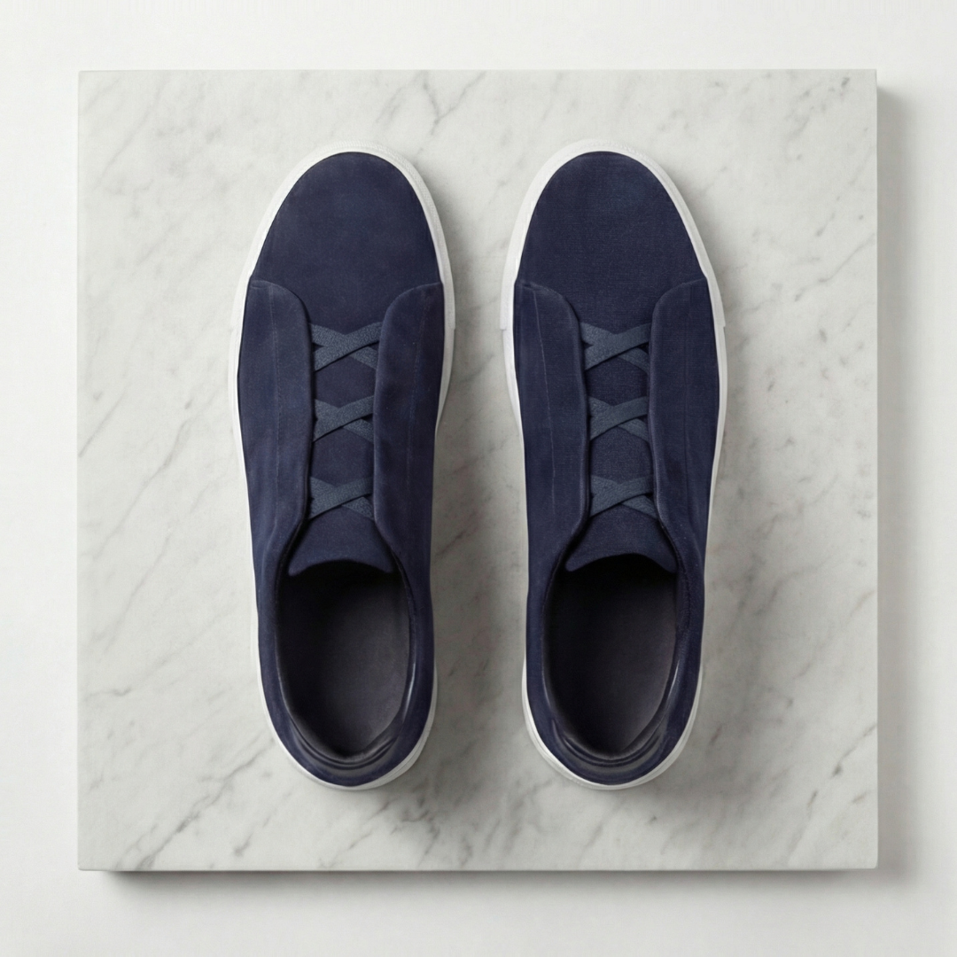 Homme Baskets Lacets Élastiques Bout Arrondi