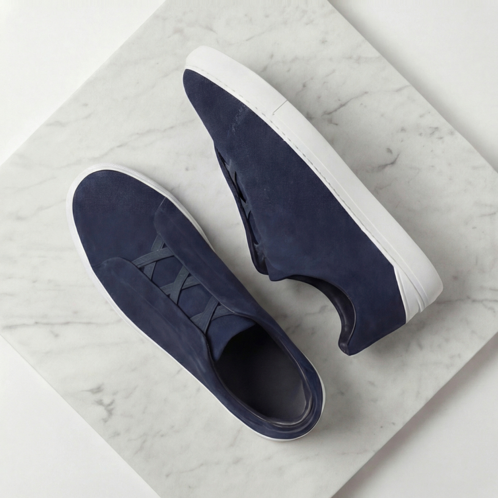 Homme Baskets Lacets Élastiques Bout Arrondi