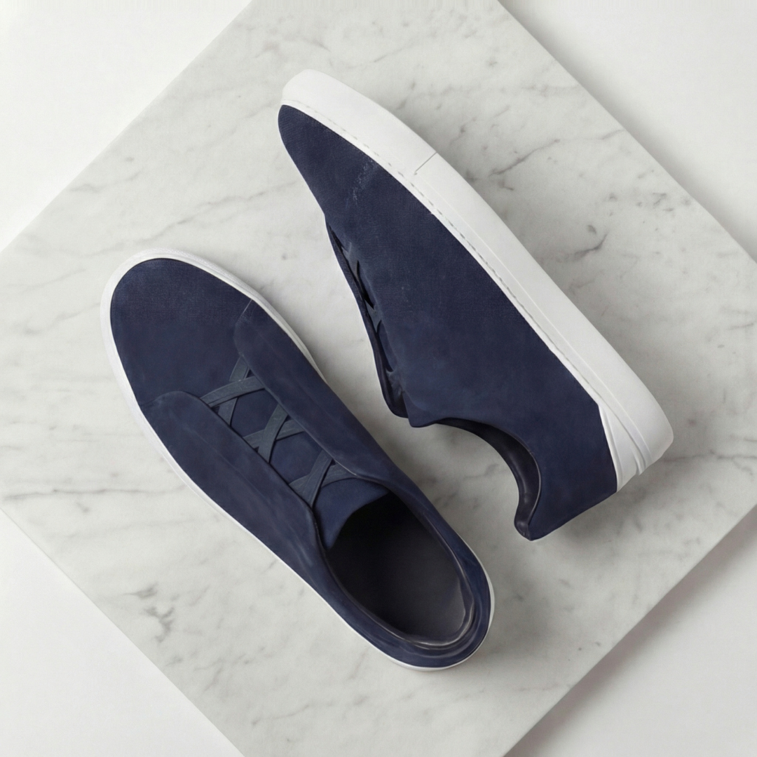 Homme Baskets Lacets Élastiques Bout Arrondi