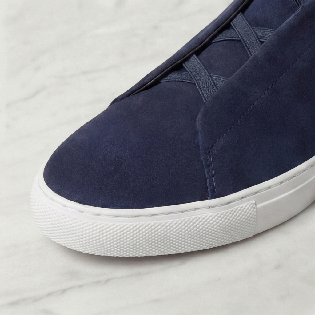 Homme Baskets Lacets Élastiques Bout Arrondi