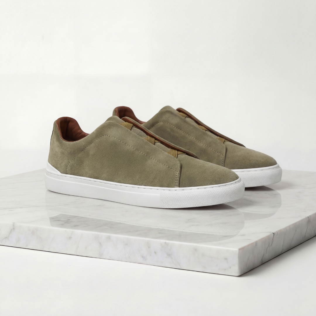 Homme Baskets Lacets Élastiques Bout Arrondi