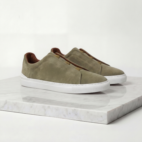 Homme Baskets Lacets Élastiques Bout Arrondi