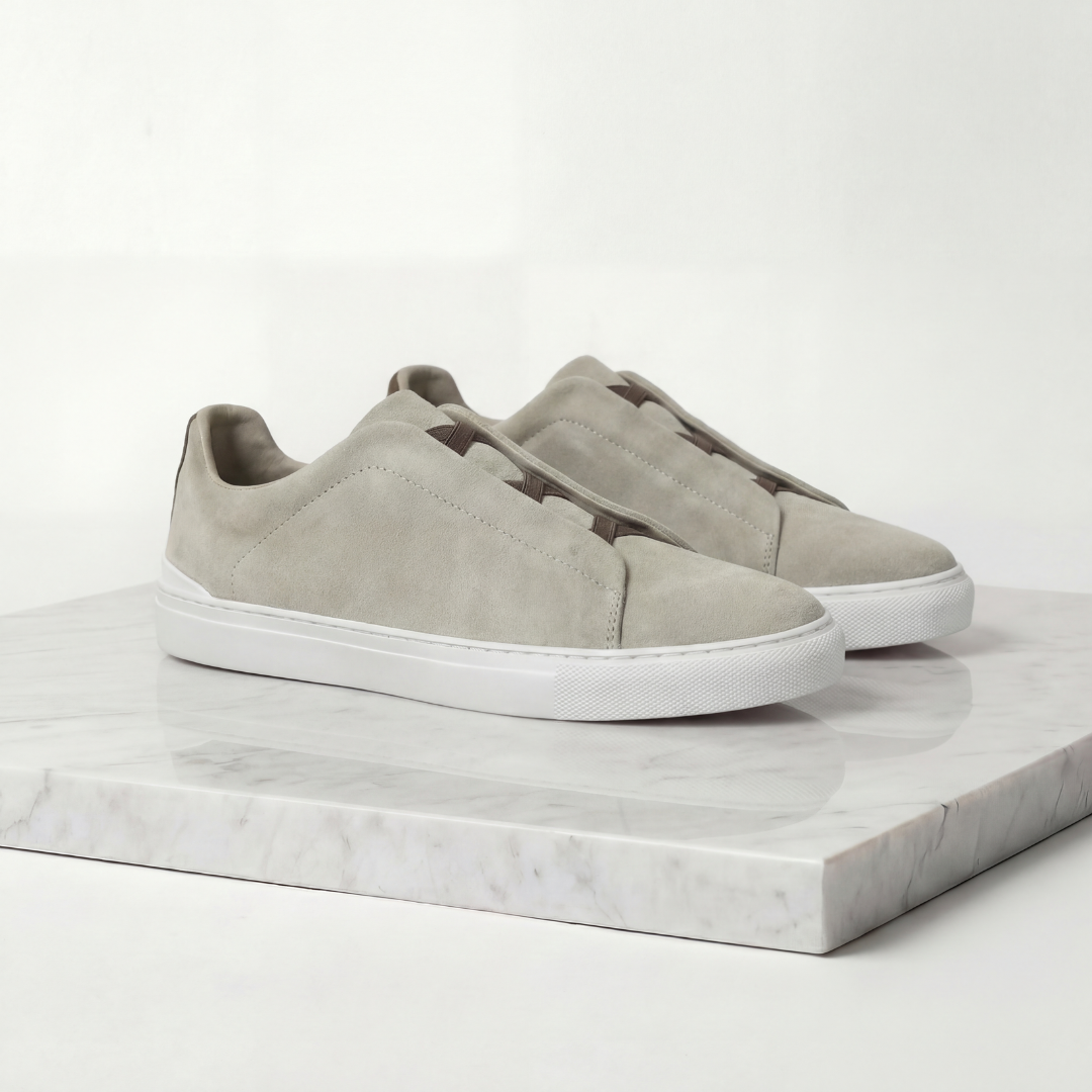 Homme Baskets Lacets Élastiques Bout Arrondi