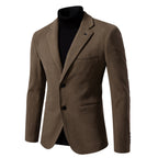 Homme Blazer Col Revers Fermeture Boutons