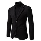 Homme Blazer Col Revers Fermeture Boutons