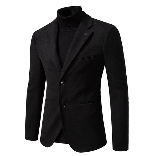 Homme Blazer Col Revers Fermeture Boutons