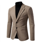 Homme Blazer Col Revers Fermeture Boutons
