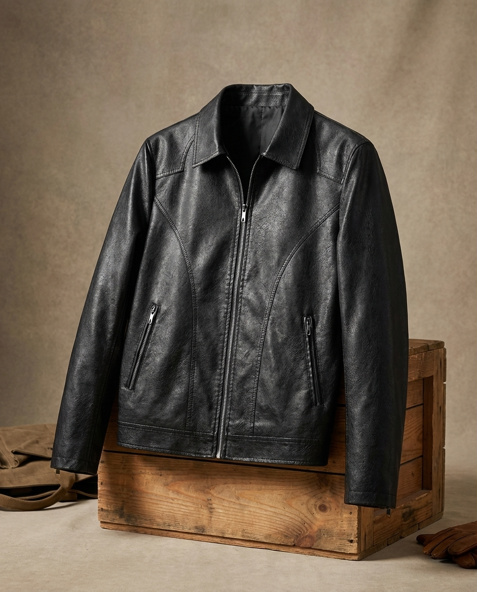 Homme Blouson Col Classique Fermeture Zippée