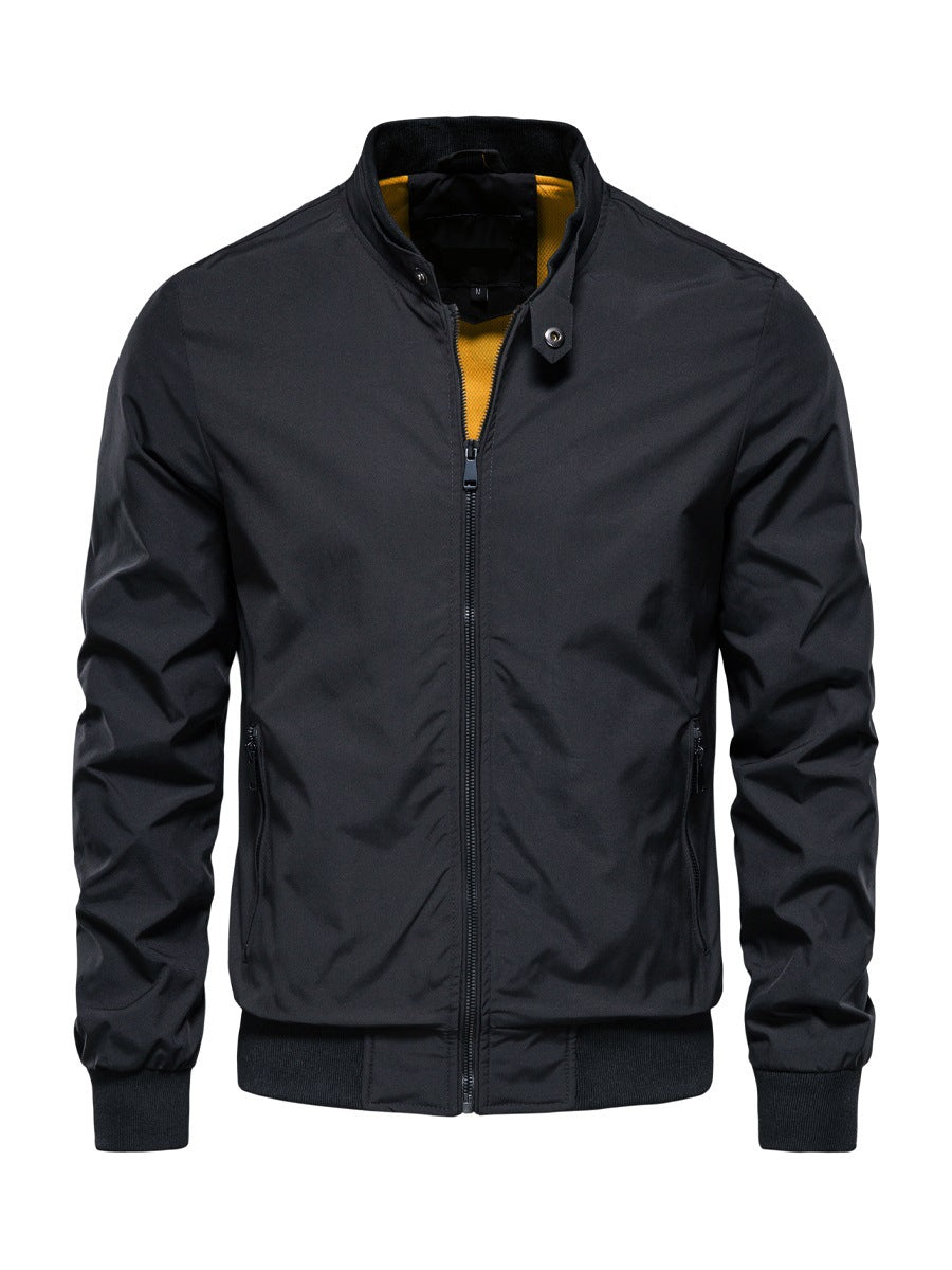 Homme Blouson Col Montant Poches Latérales