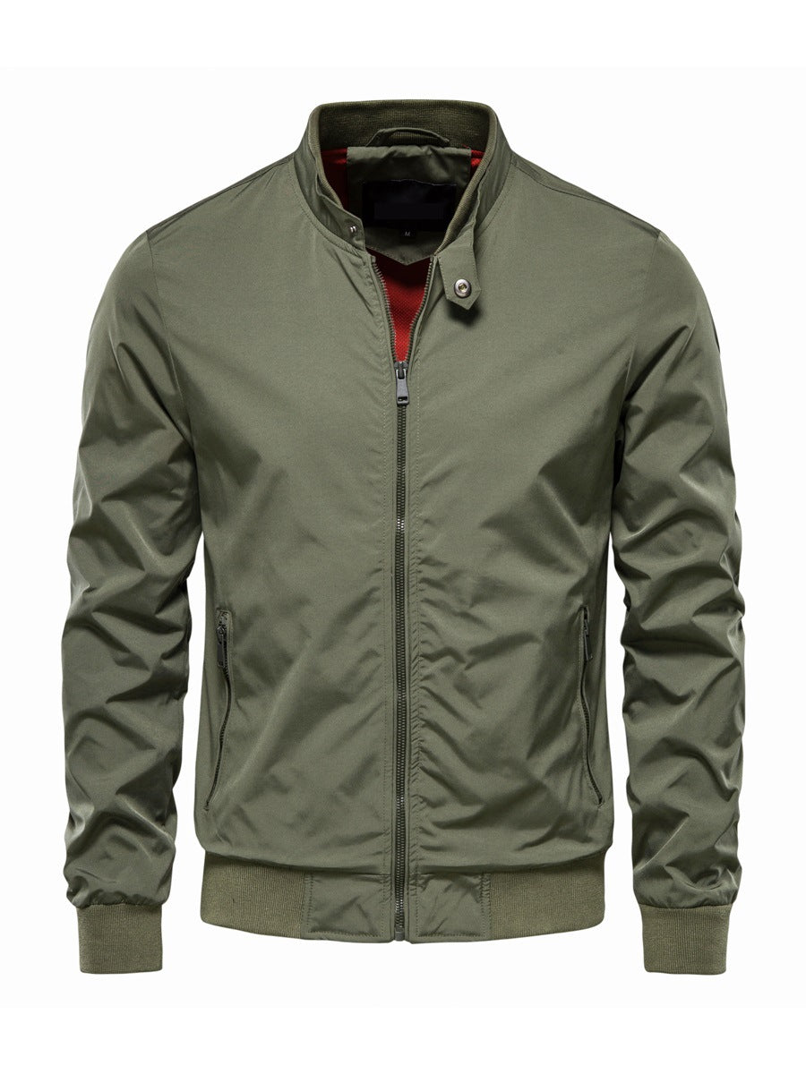 Homme Blouson Col Montant Poches Latérales