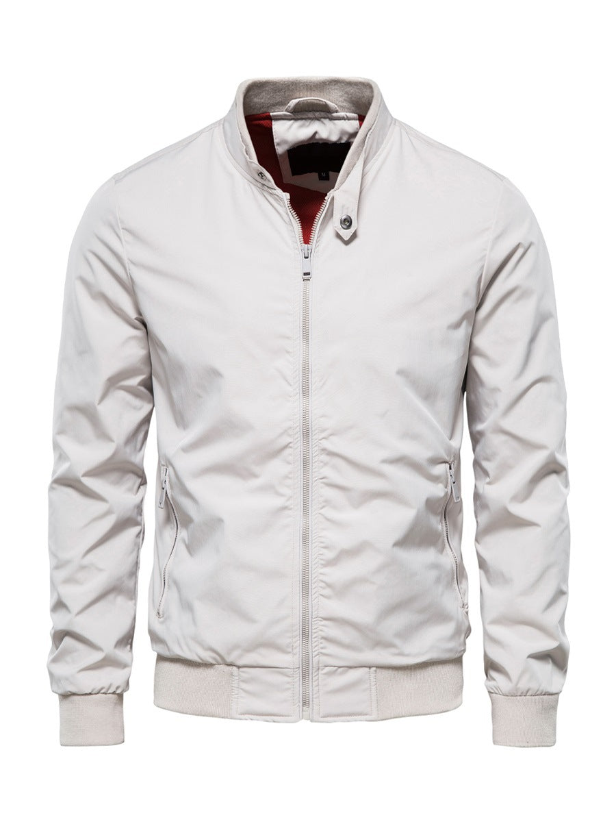 Homme Blouson Col Montant Poches Latérales