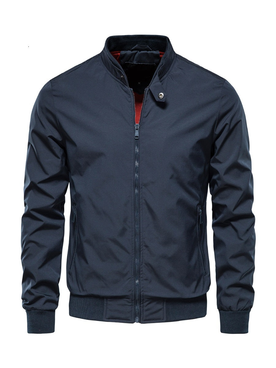 Homme Blouson Col Montant Poches Latérales