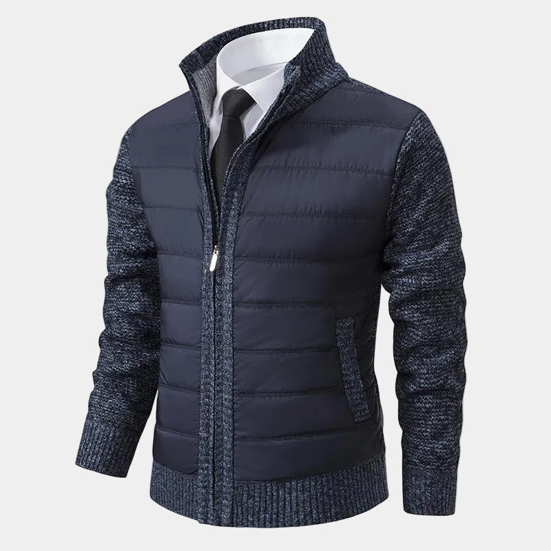 Homme Blouson Fermeture Zippée Col Montant