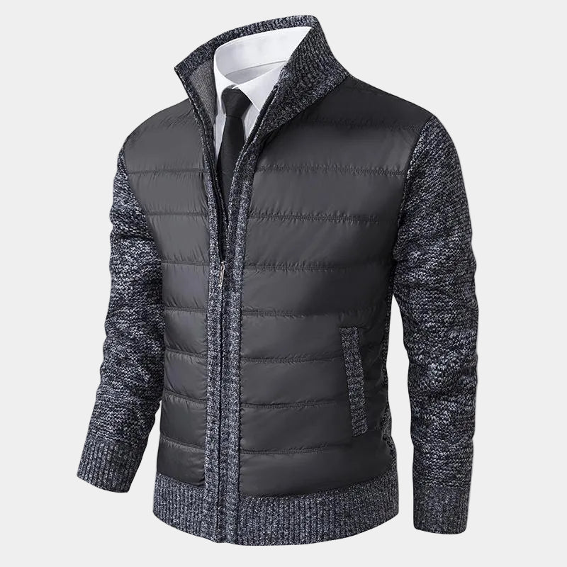 Homme Blouson Fermeture Zippée Col Montant