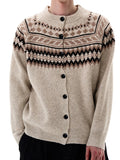 Homme Cardigan Col Rond Manches Raglan Boutonné