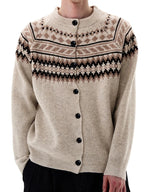 Homme Cardigan Col Rond Manches Raglan Boutonné