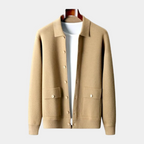 Homme Cardigan Col Chemise Fermeture Boutonnée