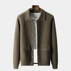 Homme Cardigan Col Chemise Fermeture Boutonnée