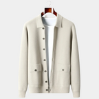 Homme Cardigan Col Chemise Fermeture Boutonnée
