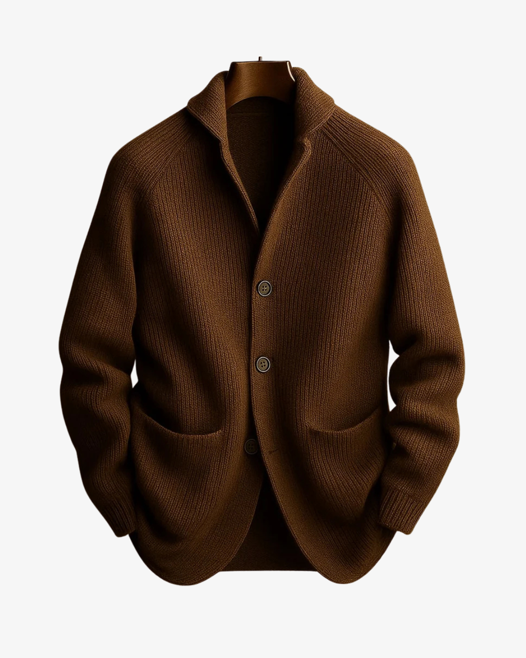 Homme Cardigan Col Châle Maille Côtelée