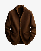 Homme Cardigan Col Châle Maille Côtelée