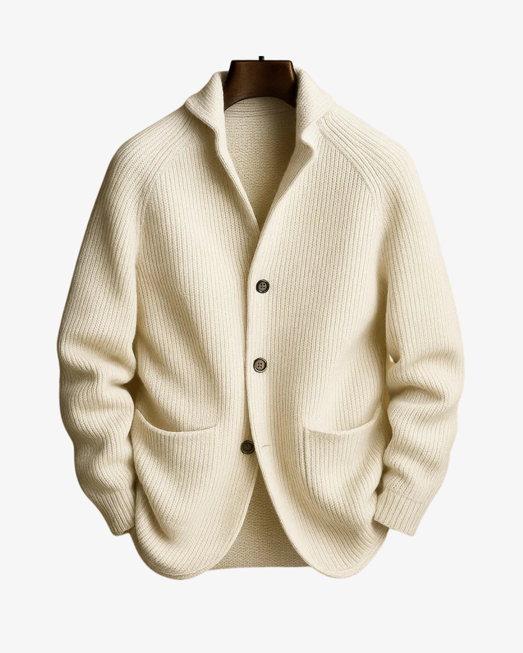Homme Cardigan Col Châle Maille Côtelée