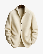 Homme Cardigan Col Châle Maille Côtelée