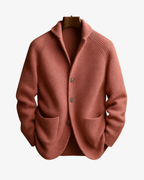 Homme Cardigan Col Châle Maille Côtelée