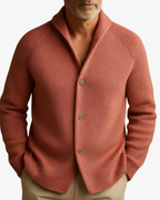 Homme Cardigan Col Châle Maille Côtelée