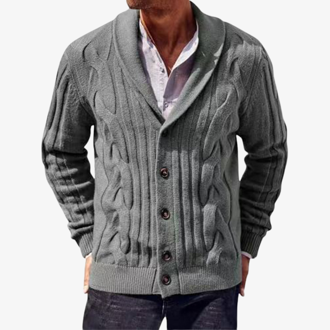 Homme Cardigan Col Châle Manches Longues