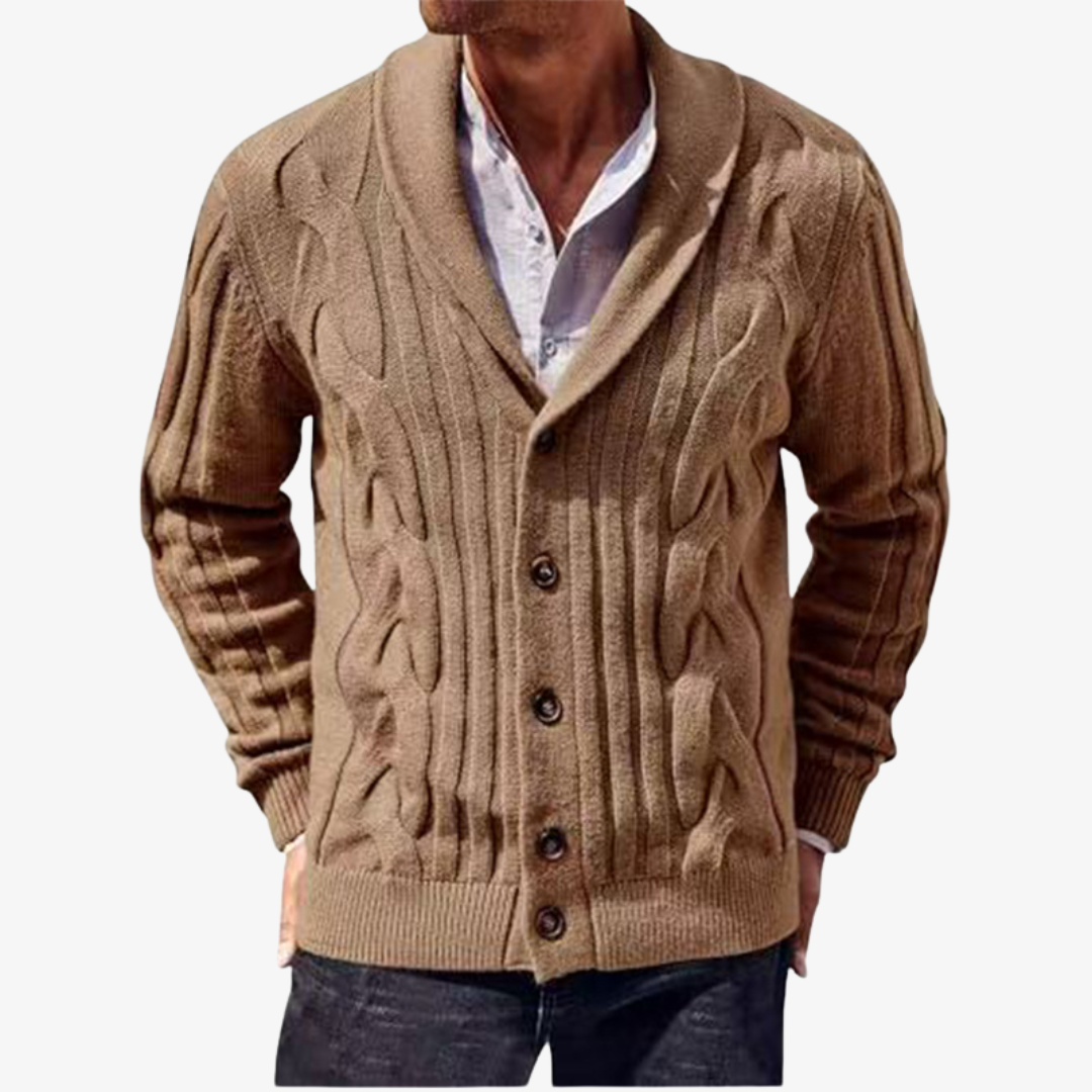Homme Cardigan Col Châle Manches Longues
