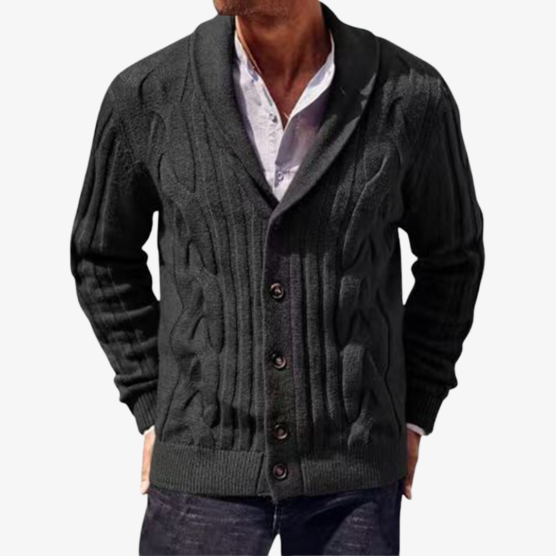 Homme Cardigan Col Châle Manches Longues