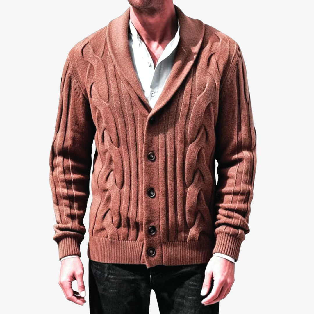 Homme Cardigan Col Châle Manches Longues