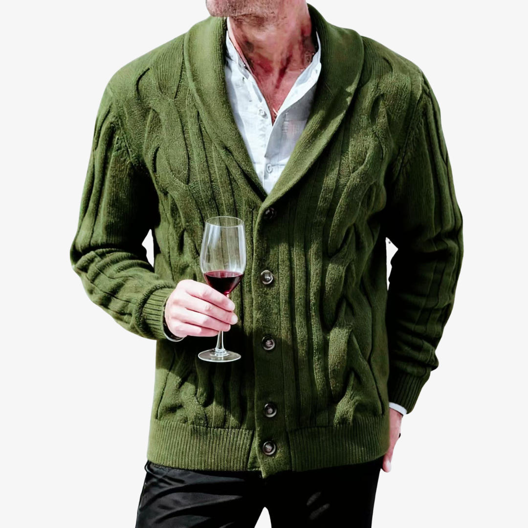 Homme Cardigan Col Châle Manches Longues