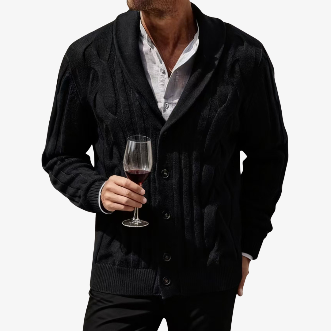 Homme Cardigan Col Châle Manches Longues
