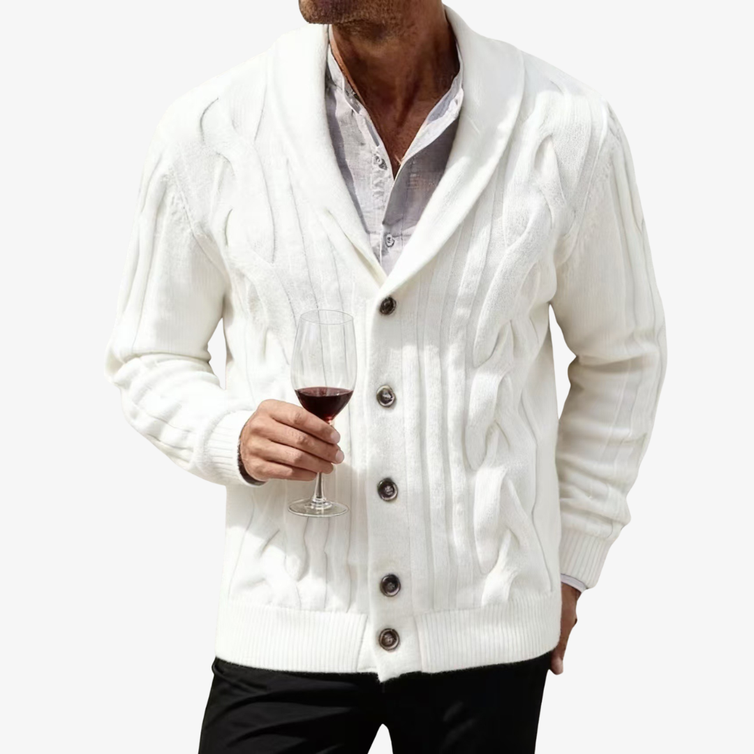 Homme Cardigan Col Châle Manches Longues