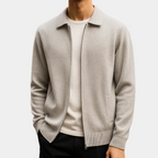 Homme Cardigan Fermeture Zippée Col Chemise