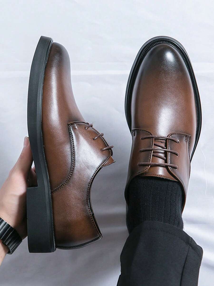 Homme Derbies Bout Arrondi Semelle Plate