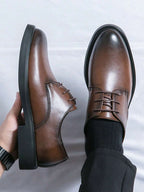 Homme Derbies Bout Arrondi Semelle Plate
