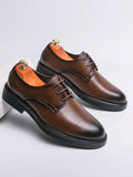 Homme Derbies Bout Arrondi Semelle Plate