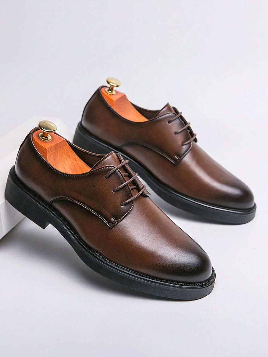Homme Derbies Bout Arrondi Semelle Plate