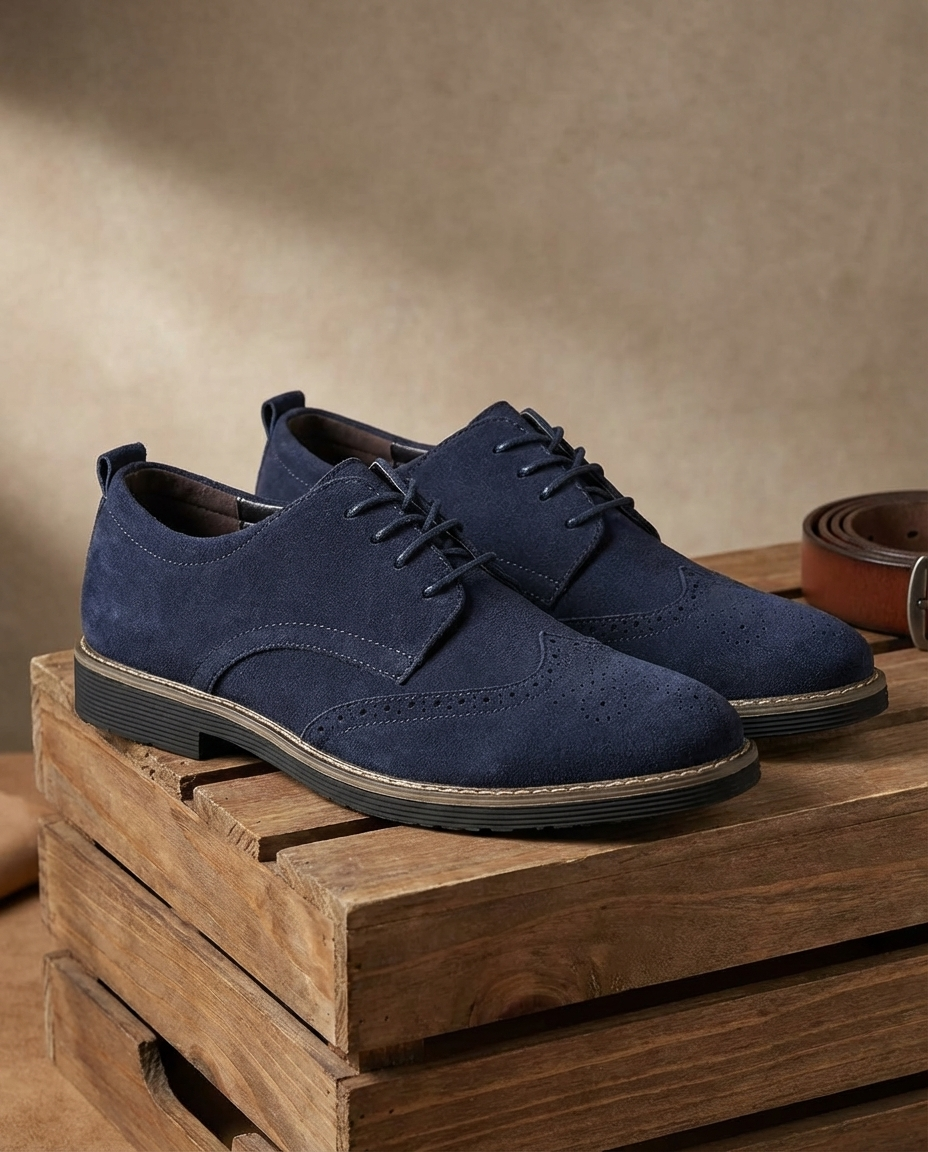 Homme Derbies Fermeture Lacets Perforés