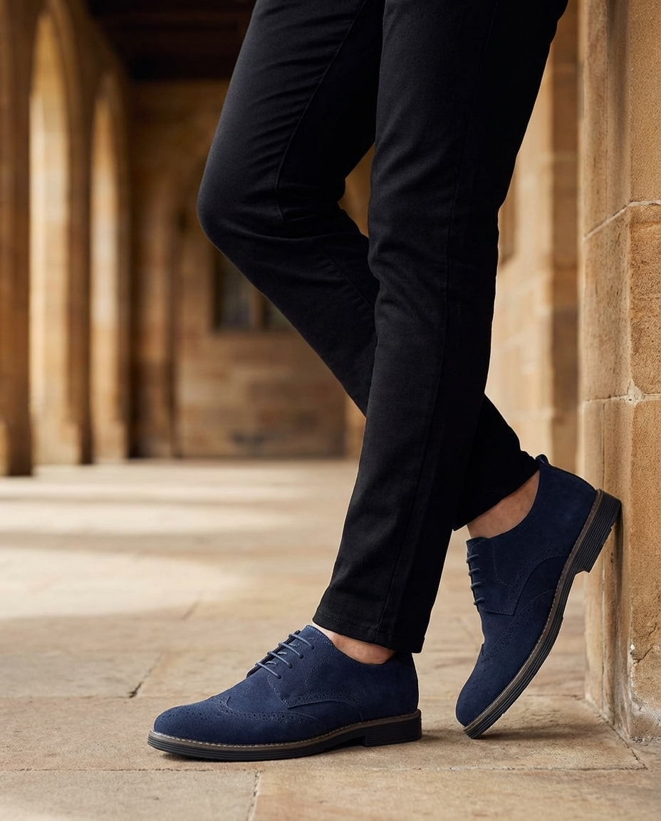 Homme Derbies Fermeture Lacets Perforés