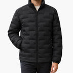 Homme Doudoune Matelassage Horizontal Col Montant
