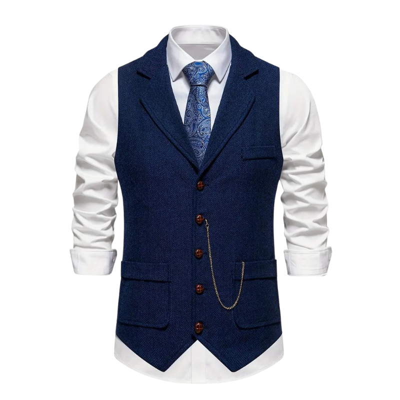 Homme Gilet Fermeture Boutons Poche Poitrine