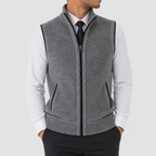 Homme Gilet Col Montant Fermeture Zippée