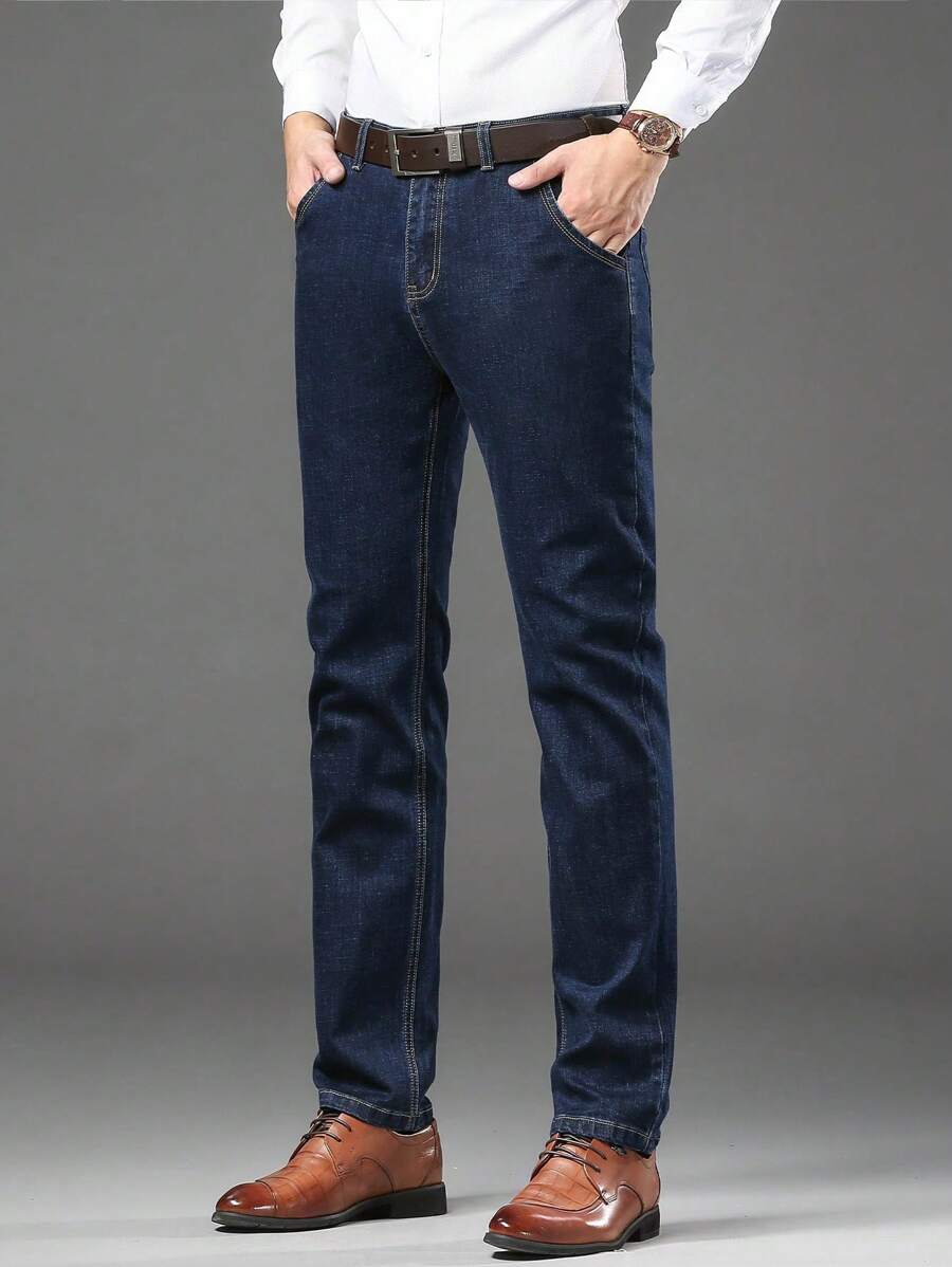 Homme Pantalon Denim Coupe Droite
