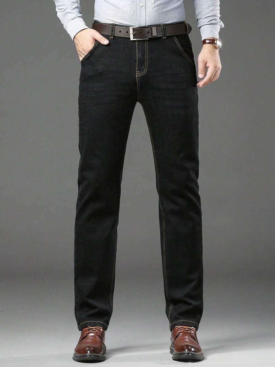 Homme Pantalon Denim Coupe Droite